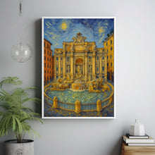 Trevi Fountain Rome Travel Poster, Italian Landmark Art, Historic Fountain Print, Rome Travel Decor, Italy Getaway Gift