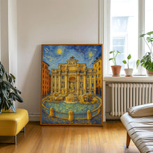 Trevi Fountain Rome Travel Poster, Italian Landmark Art, Historic Fountain Print, Rome Travel Decor, Italy Getaway Gift