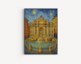 Trevi Fountain Rome Travel Poster, Italian Landmark Art, Historic Fountain Print, Rome Travel Decor, Italy Getaway Gift