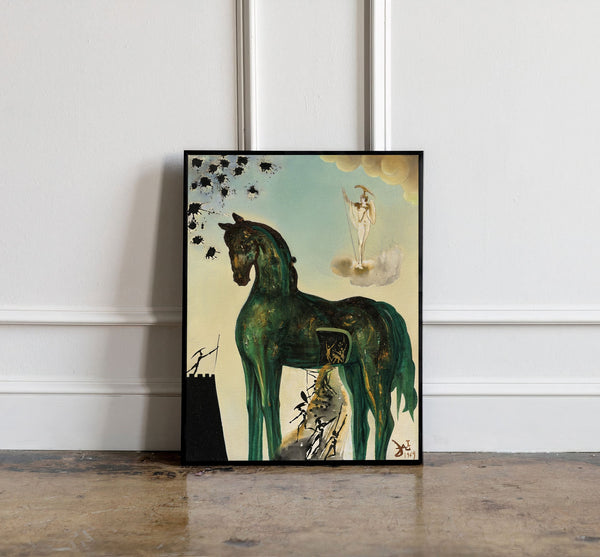 Trojan Horse by Salvador Dali Print, Salvador Dali Exhibition Poster, Dali wall art, Dali wall decor, Surrealism Poster, Mid Century Modern 1363111966
