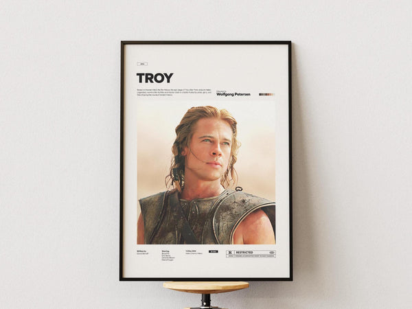 Troy Poster, Brad Pitt Poster, Wolfgang Petersen's Film Troy Print Poster, The Iliad by Homer on Cinema, Movie Wall Art Idea 4296829084
