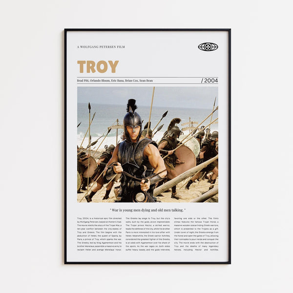 Troy, Wolfgang Petersen, Retro Movie Poster, Custom Movie Poster 4421170419