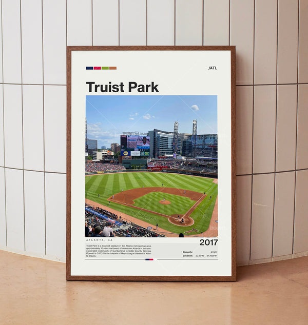 Truist Park Poster, Atlanta Braves Poster Print, MLB Stadium Poster, Baseball Fan Gift Print