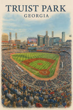 Truist Park Watercolor Poster, Georgia Baseball Stadium Art Print 4405938371