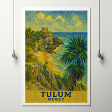 Tulum Print, Tulum Photo Poster, Tulum Travel Wall Art, Tulum Map Print, Tulum Van Gogh Style Print, Tulum Wall Décor, Mexico