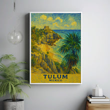 Tulum Print, Tulum Photo Poster, Tulum Travel Wall Art, Tulum Map Print, Tulum Van Gogh Style Print, Tulum Wall Décor, Mexico