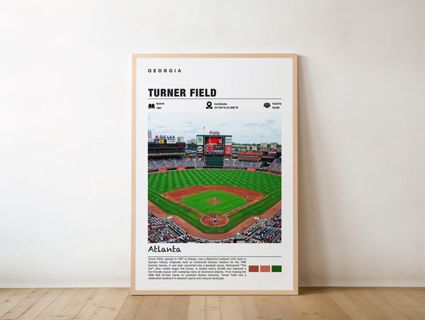 Turner Field Baseball Poster - Atlanta Stadium Wall Art Print
