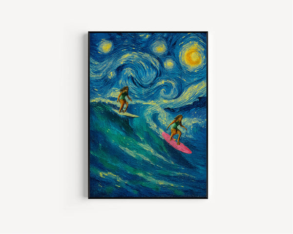 Tween Surfer Girl Poster, Coastal Teen Wall Art Print, Pink Summer Beach House Decor, Colorful Pastel Kid’s Room Art, Surfing Poste