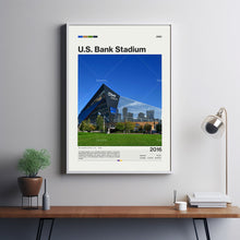U.S. Bank Stadium Poster Mid-Century Modern NFL Print
