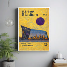 U.S. Bank Stadium Poster, Vikings Poster, Minimalist, Helvetica, Mid-Century Modern, Football Art, Football Stadium Poster, Minnesota NFL