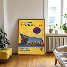 U.S. Bank Stadium Poster, Vikings Poster, Minimalist, Helvetica, Mid-Century Modern, Football Art, Football Stadium Poster, Minnesota NFL