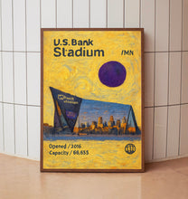 U.S. Bank Stadium Poster, Vikings Poster, Minimalist, Helvetica, Mid-Century Modern, Football Art, Football Stadium Poster, Minnesota NFL