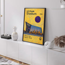 U.S. Bank Stadium Poster, Vikings Poster, Minimalist, Helvetica, Mid-Century Modern, Football Art, Football Stadium Poster, Minnesota NFL