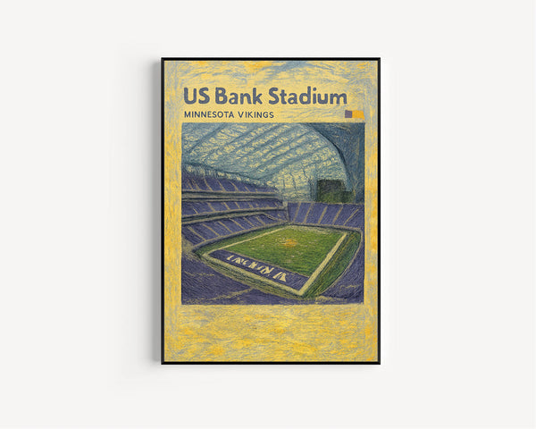 US Bank Stadium Football Stadium Print – Minnesota Vikings Wall Art - Vibrant Sports Art, Office Print, Games Room, Basement Print