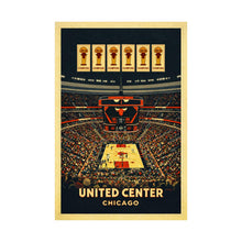 United Center Poster  Chicago Bulls Arena Vintage Travel Print  Chicago Basketball Stadium Wall Art  Illinois Sports Poster 4469295555