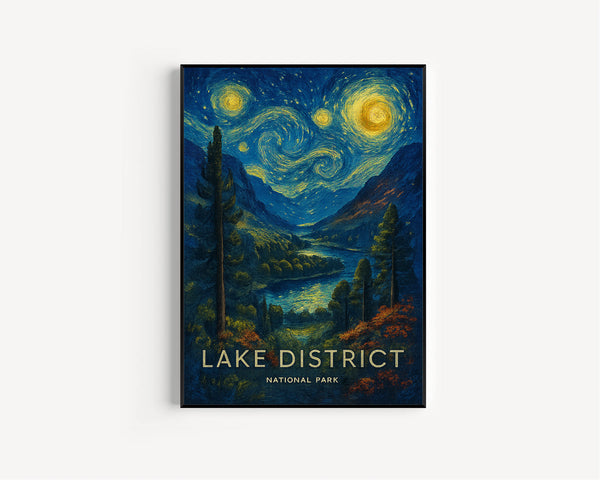 United Kingdom Lake District Travel Poster - Vintage Wall Art, Scenic UK National Park Print, Home Decor, UK Travel Print