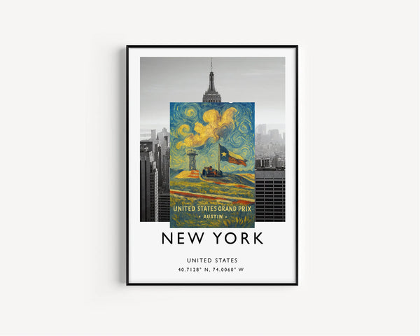 United States Grand Prix Poster – Formula 1 Racing at Circuit of the Americas in Austin, Texas