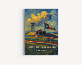 United States Grand Prix Poster – Formula 1 Racing at Circuit of the Americas in Austin, Texas