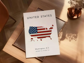 United States Map PRINTED Poster  United States Flag Painting  North America  Wall Art Print  Home Decor  Geography Map Gift Wallpaper 4378170799