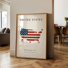 United States Map PRINTED Poster  United States Flag Painting  North America  Wall Art Print  Home Decor  Geography Map Gift Wallpaper 4378170799