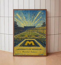 University Of Missouri Stadium Print, College Dorm Print, Memorial Stadium Print, College Football Print, Gift, Dorm Decor