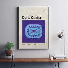 Utah Jazz Poster, Delta Center Stadium Print, Mid Century Modern Basketball Poster, Spo-365RJT