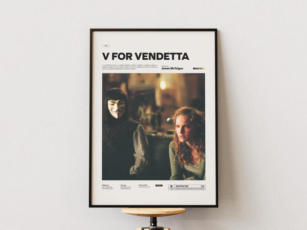 V for Vendetta Poster, Natalie Portman Poster, Hugo Weaving Poster, The Wachowskis Film V for Vendetta Print, V Poster, Movie Wall Art Idea 4355090570