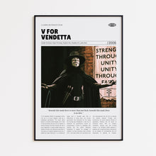 V for Vendetta, James McTeigue, Retro Movie Poster, Custom Movie Poster Print 4421170423