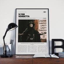 V for Vendetta, James McTeigue, Retro Movie Poster, Custom Movie Poster Print 4421170423