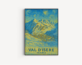 Val d’Isere Print, Val d’Isere Photo Poster, Val d’Isere Travel Wall Art, Val d’Isere Map Print, Val d’Isere Van Gogh Style Print, France