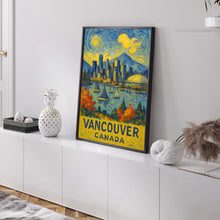 Vancouver Canada Travel Poster Wall Art, Vancouver Skyline Canada Travel Poster, Canada Travel Poster, Traveler Home Décor, Traveler Gift