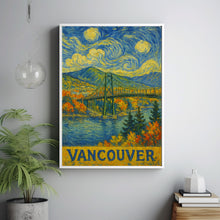 Vancouver Canada, Van Gogh Style Art, Lions Gate Bridge, Canvas, Poster, Wall Art, Home Decor