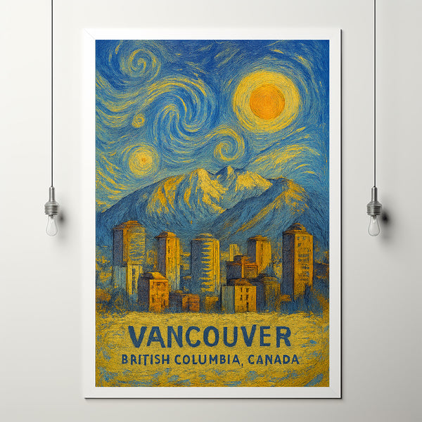 Vancouver Poster Print, Vancouver Travel Poster, Vancouver Minimalistic Wall Art, Vancouver, British Columbia, Canada