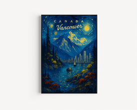 Vancouver Travel Poster, Canada Wall Art Print, Illustration Poster for Home & Office Decor, Great Gift Idea, Travel Print
