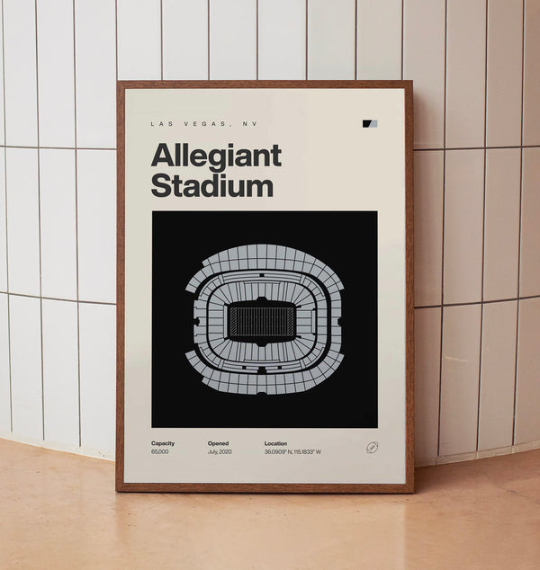 Vegas Raiders Poster, Allegiant Stadium Print, NFL Poster, Mid Century Modern Football-6YGE8M