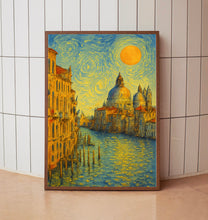 Venice Poster Print, Venice Travel Poster, Venice Van Gogh Style Wall Art, Venice, Italy
