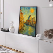 Venice Poster Print, Venice Travel Poster, Venice Van Gogh Style Wall Art, Venice, Italy