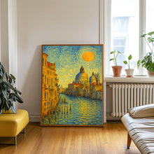 Venice Poster Print, Venice Travel Poster, Venice Van Gogh Style Wall Art, Venice, Italy