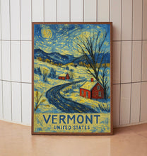 Vermont Travel Poster, USA Wall Art, Vermont Winter Wall Decor, USA Custom Travel Poster, Birthday Present, Personalised Gift