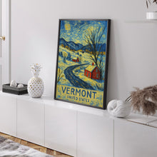 Vermont Travel Poster, USA Wall Art, Vermont Winter Wall Decor, USA Custom Travel Poster, Birthday Present, Personalised Gift