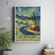 Vermont Travel Poster, USA Wall Art, Vermont Winter Wall Decor, USA Custom Travel Poster, Birthday Present, Personalised Gift
