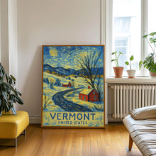 Vermont Travel Poster, USA Wall Art, Vermont Winter Wall Decor, USA Custom Travel Poster, Birthday Present, Personalised Gift
