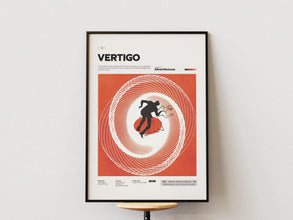 Vertigo Poster, Alfred Hitchcock Film Vertigo Print Poster, James Stewart and Kim Novak Starring 1958 Movie Vertigo Wall Decor Idea 1899563015