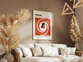 Vertigo Poster, Alfred Hitchcock Film Vertigo Print Poster, James Stewart and Kim Novak Starring 1958 Movie Vertigo Wall Decor Idea 1899563015