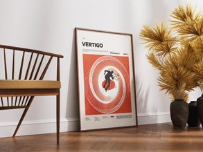 Vertigo Poster, Alfred Hitchcock Film Vertigo Print Poster, James Stewart and Kim Novak Starring 1958 Movie Vertigo Wall Decor Idea 1899563015