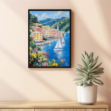 Vibrant Portofino Sailboats Poster – Nautical Wall Art from Italy copy