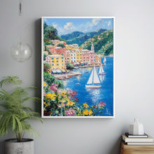 Vibrant Portofino Sailboats Poster – Nautical Wall Art from Italy copy