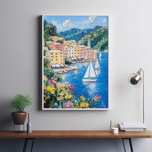 Vibrant Portofino Sailboats Poster – Nautical Wall Art from Italy copy
