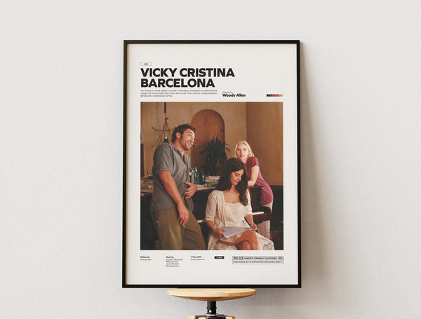 Vicky Cristina Barcelona Poster, Woody Allen's Romantic Film Print, Scarlett Johansson, Javier Bardem and Penélope Cruz Poster Print 1892045807