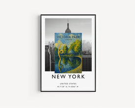 Victoria Park Poster, East London, Regents Canal, Hackney, Dalston, Tower Hamlets, Haggerston, Mile End, London Artwork, Original Print, Art
